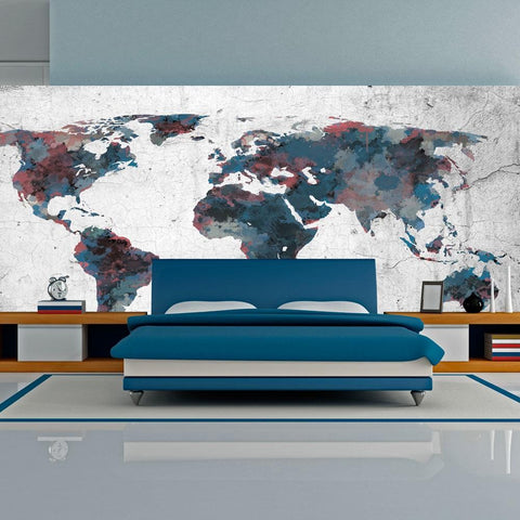 XXL wallpaper - World map on the wall