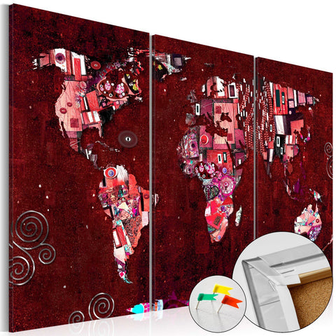 Decorative Pinboard - Ruby World [Cork Map]