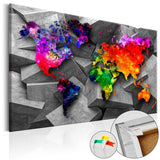 Decorative Pinboard - Cubic World [Cork Map]