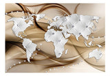 Wallpaper - World Map - White & Diamonds