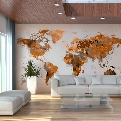 Wallpaper - World in brown shades