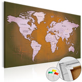 Decorative Pinboard - Copper Travels [Cork Map]