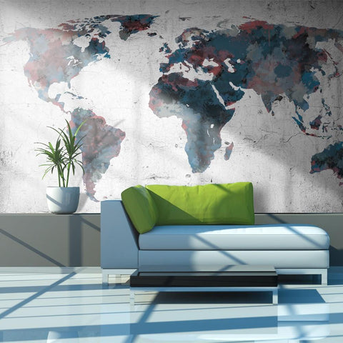 Wallpaper - World map on the wall