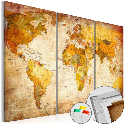 Decorative Pinboard - Antique Travel [Cork Map]