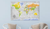 Decorative Pinboard - World Map: Wind Rose [Cork Map]