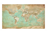 XXL wallpaper - Turquoise World Map II