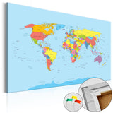 Decorative Pinboard - Rainbow Geography [Cork Map]