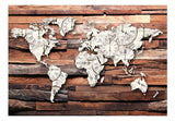 Wallpaper - Map On Wood