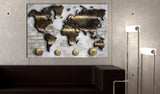 Decorative Pinboard - Golden Journey [Cork Map]