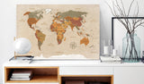Decorative Pinboard - Beige Chic [Cork Map]