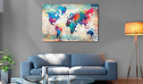 Decorative Pinboard - World Map: Colourful Madness [Cork Map]