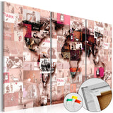 Decorative Pinboard - Banksy Graffiti Collage [Cork Map]