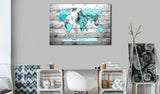 Decorative Pinboard - Blue Continents [Cork Map]