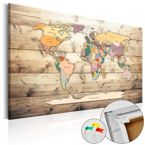 Decorative Pinboard - The World at Your Fingertips [Cork Map]