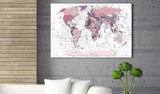 Decorative Pinboard - Pink Frontiers [Cork Map]
