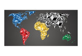 XXL wallpaper - Map of the World - colorful solids