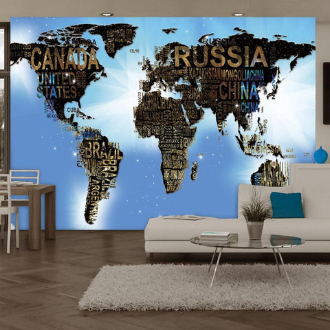 Wallpaper - World Map - Blue Inspiration