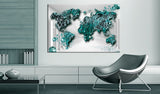 Decorative Pinboard - Sapphire Continents [Cork Map]
