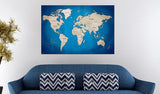 Decorative Pinboard - Dark Blue Trail [Cork Map]