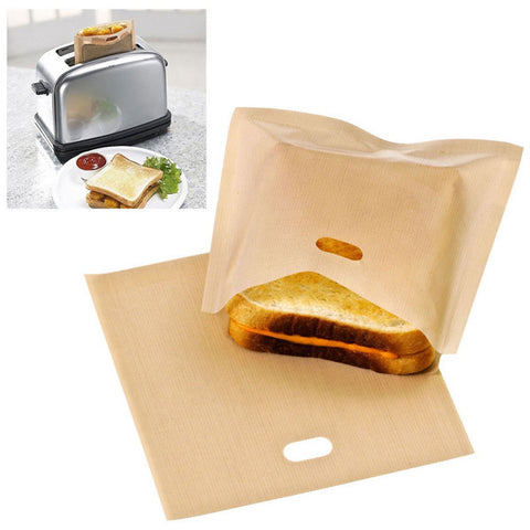 New 5 pcs/set Reusable Toaster Bag Non Stick Bread Bag Sandwich Bags PTFE Coated Fiberglass Toast Microwave Heating Pastry Tools