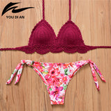 Crochet Bikinis Sets Wine Red