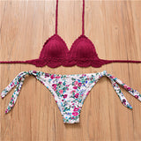 Crochet Bikinis Sets Wine Red