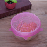 6 pcs Universal Silicone Suction Lid