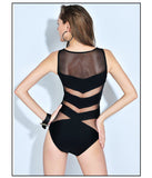 Swimsuit One Piece Transparent Black