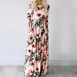 ELSVIOS Women Bohemia Floral Print Summer Dress 2018 Casual Short Sleeve O Neck Beach Boho Long Dress Loose Maxi Dresses Vestido