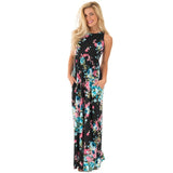 ELSVIOS Women Bohemia Floral Print Summer Dress 2018 Casual Short Sleeve O Neck Beach Boho Long Dress Loose Maxi Dresses Vestido