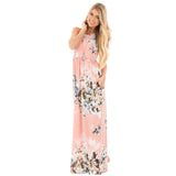 ELSVIOS Women Bohemia Floral Print Summer Dress 2018 Casual Short Sleeve O Neck Beach Boho Long Dress Loose Maxi Dresses Vestido