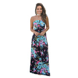 ELSVIOS Women Bohemia Floral Print Summer Dress 2018 Casual Short Sleeve O Neck Beach Boho Long Dress Loose Maxi Dresses Vestido