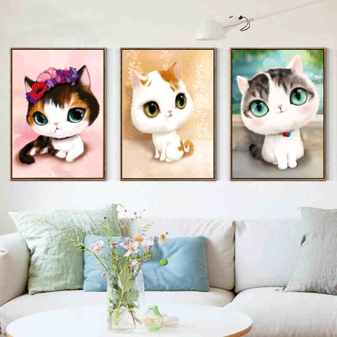 Cute Cat Point Diamond Painting Cross Stitch