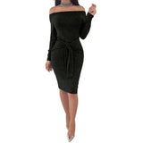 Off Shoulder Waistband Dress