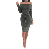 Off Shoulder Waistband Dress